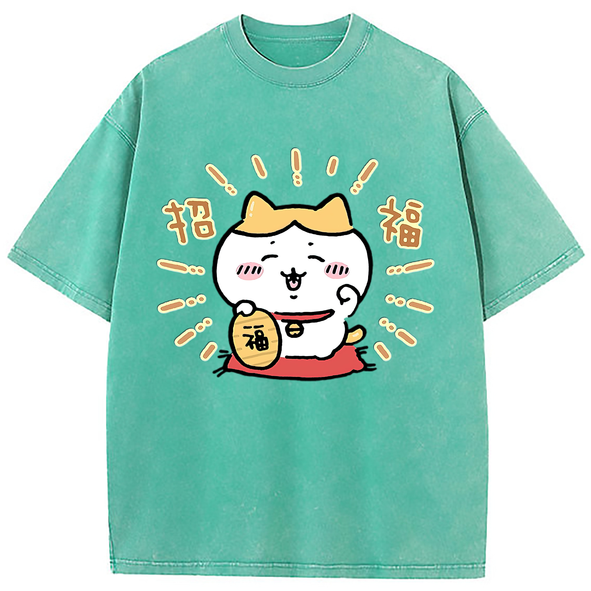 （画像用） ちいかわ ハチワレ Chii-kawa hachiware 綿100% ヴィンテージ風 半袖Tシャツ（フロントプリント）